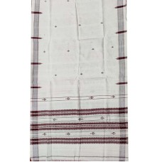 White Color With Maroon color print Kotpad Cotton Stole