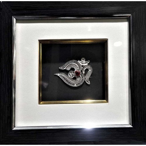 Silver Aum in Photo Frame