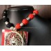 Pasapali  Oxidised Metal Durga  Cotton Ball Necklace with Ear Rings Eco Friendly Jewelry