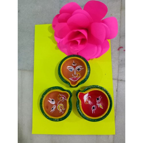 Diya Hand Painted Clay Dia