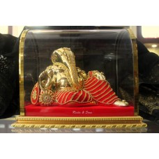 Ganesha Resting Golden and Red