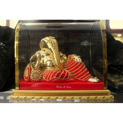 Ganesha Resting Golden and Red