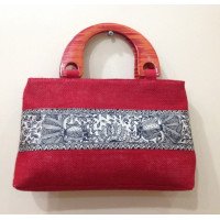 FANCY JUTE HANDBAG WITH MADHUBANI