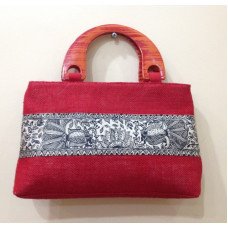 FANCY JUTE HANDBAG WITH MADHUBANI