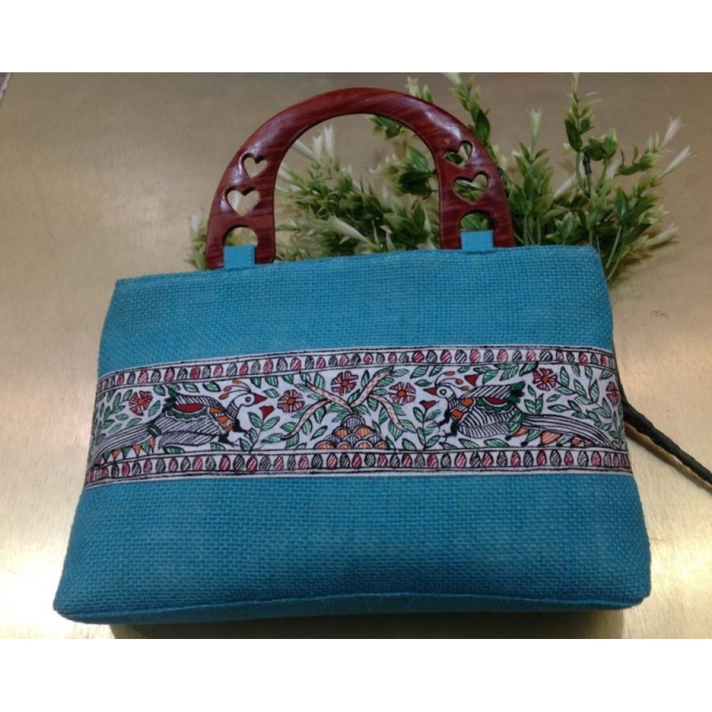 Madhubani Hand Painted Sling Bag – AMOUNEE - Handloom & Handicraft
