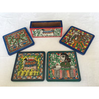 HAND-PAINTED MADHUBANI COASTERS