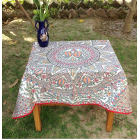 HAND-PAINTED MADHUBANI TABLE CLOTH 1