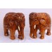 Handmade Wooden Elephant Brown Pack of 2