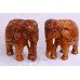 Handmade Wooden Elephant Brown Pack of 2