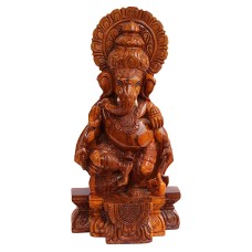 Handmade Wooden Lord Ganesh 12 cm x 6 cm x 15 cm Brown KFACPC 17