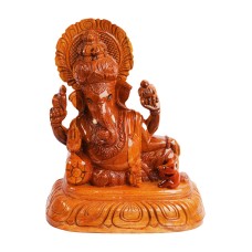 Handmade Wooden Sleeping Lord Ganesh 12 cm x 6 cm x 15 cm Brown