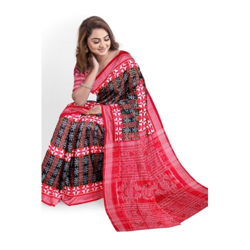 Sambalpuri Black Red Bandha L800 Saree