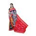 Sambalpuri Red Blue Badi Bandha Satta Saree