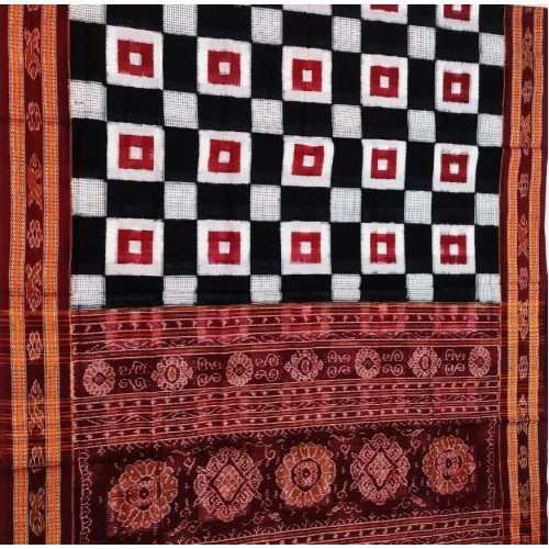 Sambalpuri Black Cotton Saree 1