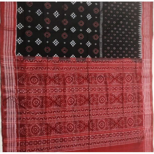 Sambalpuri Black Cotton Saree