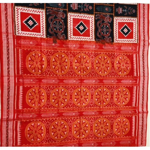 Sambalpuri Black Cotton Saree