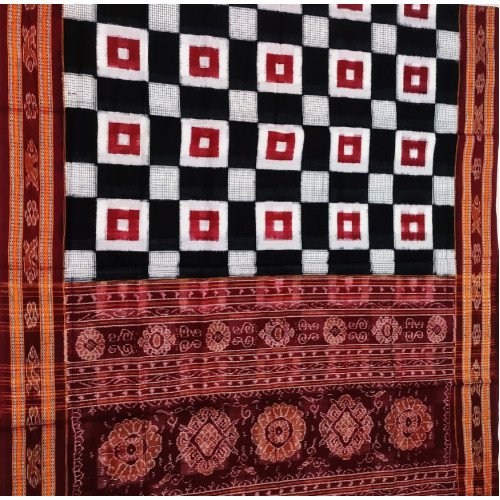 Sambalpuri Black Cotton Saree