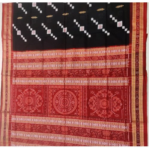 Sambalpuri Black Cotton Saree