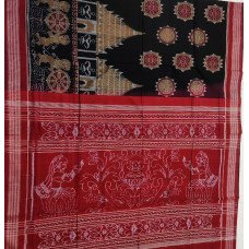 Sambalpuri Black Temple Design Saree