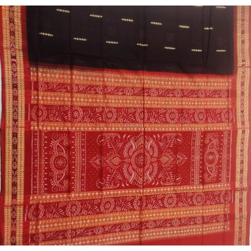 Sambalpuri Black with Flower Design Saree