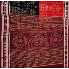 Sambalpuri Black with Red Saree 1