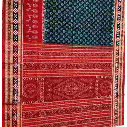 Sambalpuri Black with Red Saree