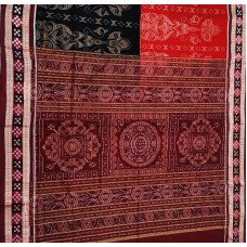 Sambalpuri Black with Red Saree