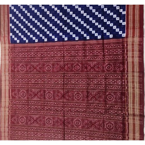 Sambalpuri Blue Printed Saree