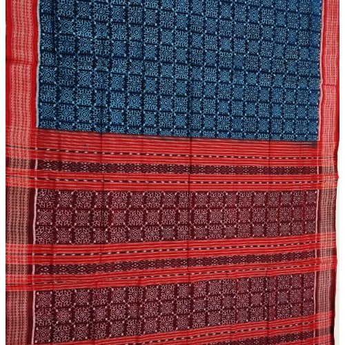 Sambalpuri Blue Printed Saree