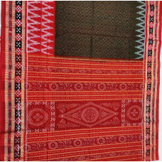 Sambalpuri Deep Green Saree 4