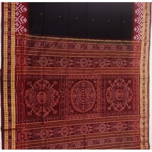 Sambalpuri Hand Woven Black Saree