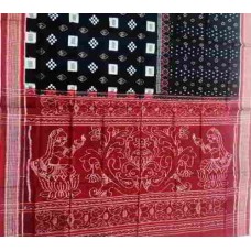 Sambalpuri Hand Woven Black cotton Saree