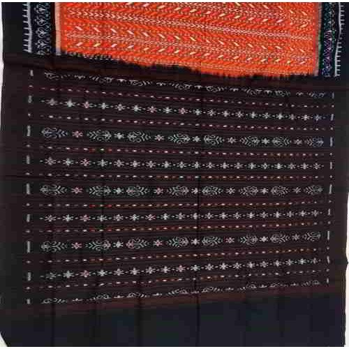 Sambalpuri Hand Woven Orange Colour Saree