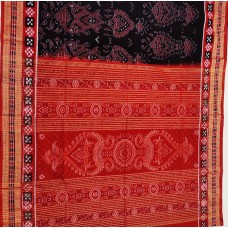 Sambalpuri Handwoven Black Cotton Saree