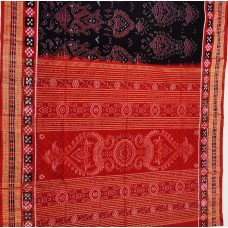 Sambalpuri Handwoven Black Cotton Saree