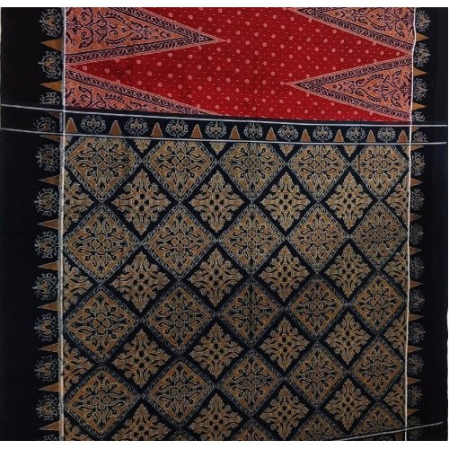 Sambalpuri Marron Black Saree