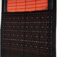 Sambalpuri Orange and Black Boder Saree