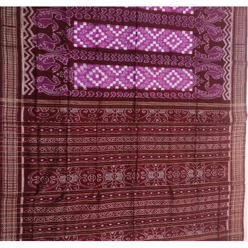 Sambalpuri Purple Peacock Design Saree