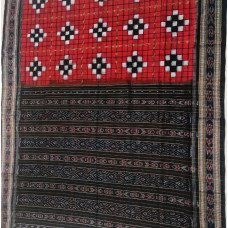 Sambalpuri Red Cotton Saree