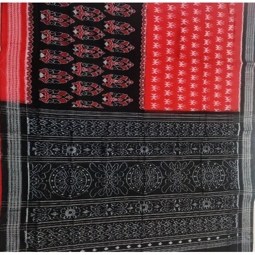 Sambalpuri Red Cotton Saree