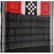 Sambalpuri Red with Black Saree