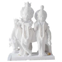 White Marble Radha Krishna Statue 1