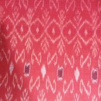 Ladies Fabrics Red White Print Cotton Kurti Peice