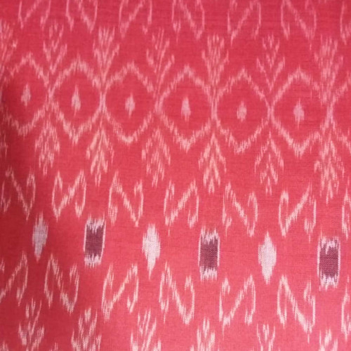Ladies Fabrics Red White Print Cotton Kurti Piece 1