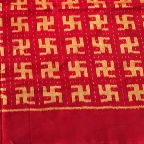 Ladies Fabrics Red Yellow Print Cotton Kurti Peice