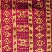Ladies Fabrics Red Yellow Print Cotton Kurti Piece 1