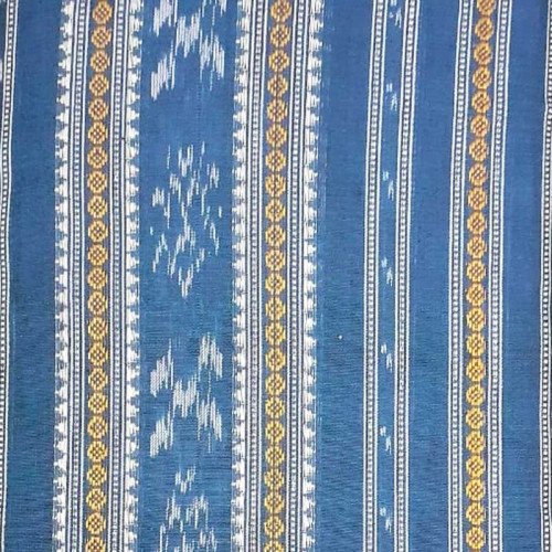 Sambalpuri Blue Golden Print Cotton Kurti