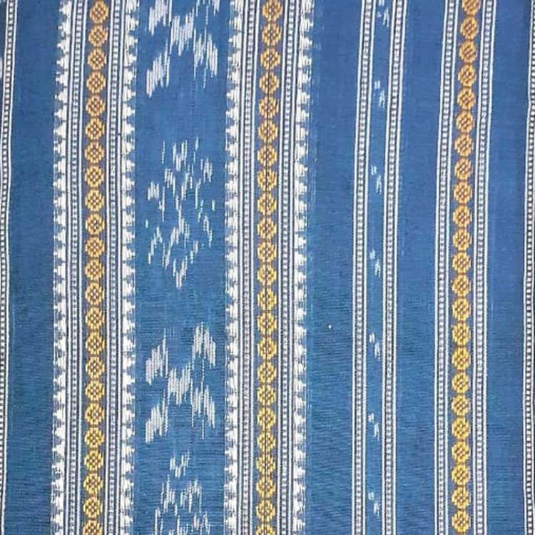 Shop online for Sambalpuri Blue Golden Print Cotton Kurti