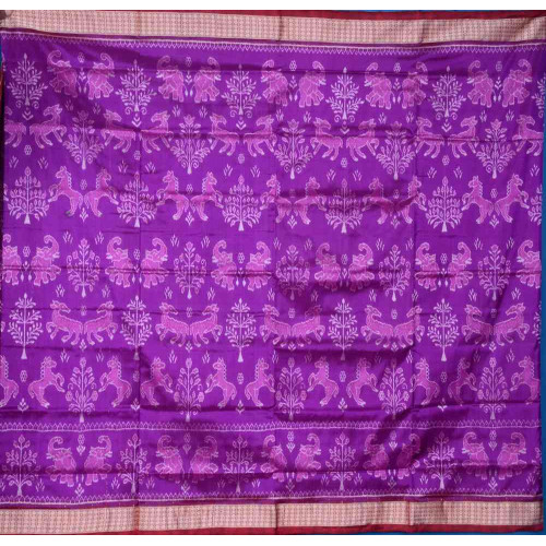 Sambalpuri Jammu Colour Patta Silk Saree Sambalpuri Jammu Colour Patta Silk Saree