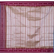 Sambalpuri Light Mehandi & Deep Maroon Bapta Silk